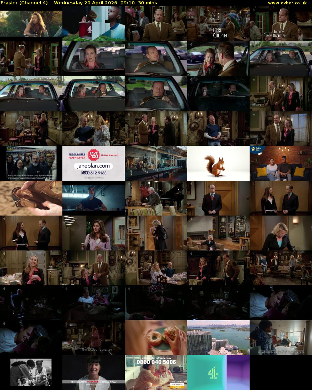Frasier (Channel 4) Wednesday 29 April 2026 09:10 - 09:40