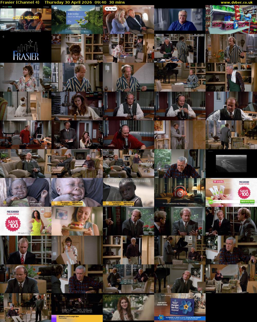 Frasier (Channel 4) Thursday 30 April 2026 09:40 - 10:10