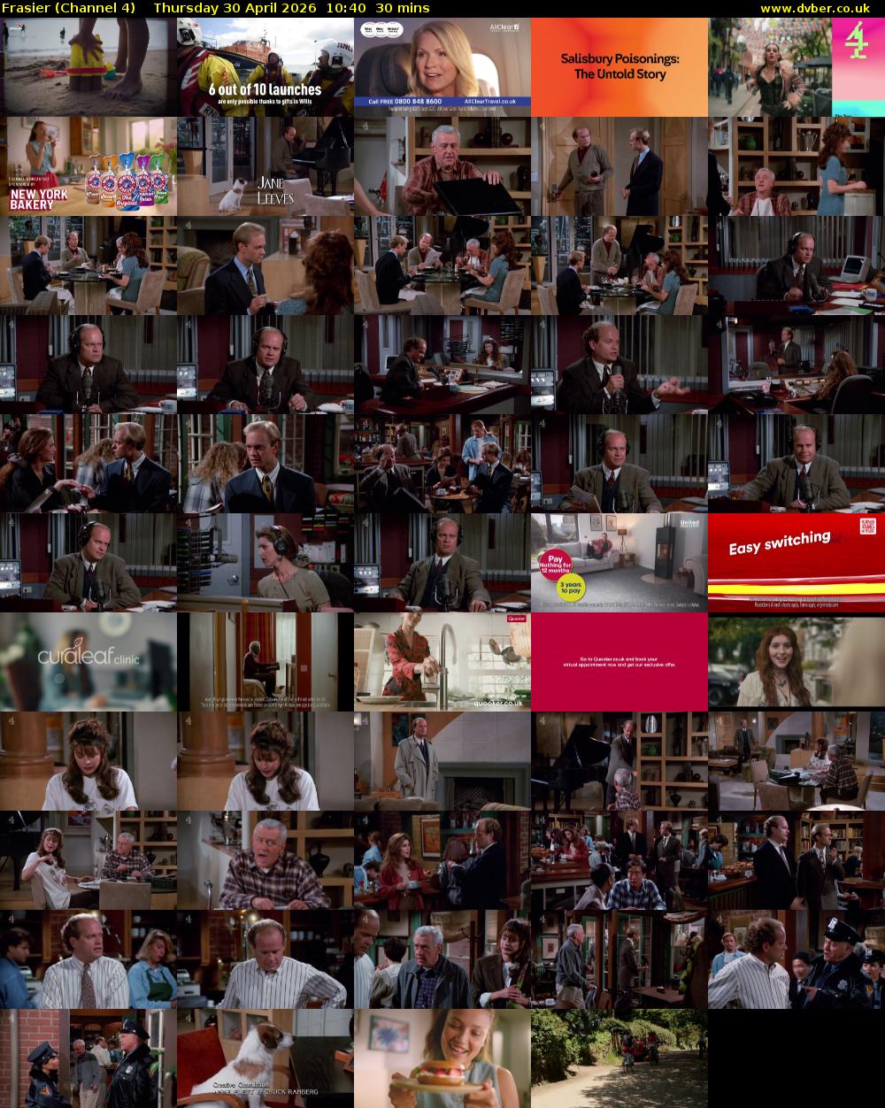 Frasier (Channel 4) Thursday 30 April 2026 10:40 - 11:10