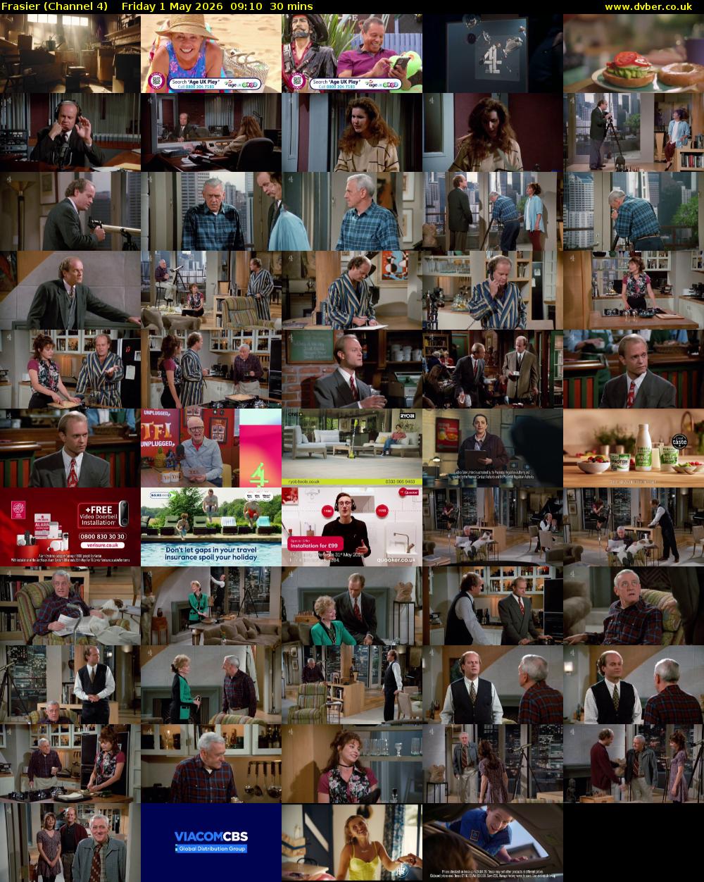 Frasier (Channel 4) Friday 1 May 2026 09:10 - 09:40