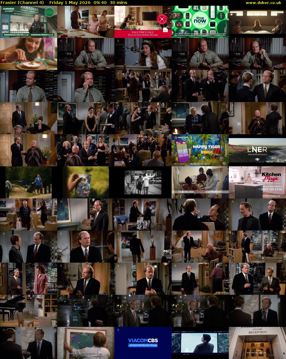 Frasier (Channel 4) Friday 1 May 2026 09:40 - 10:10