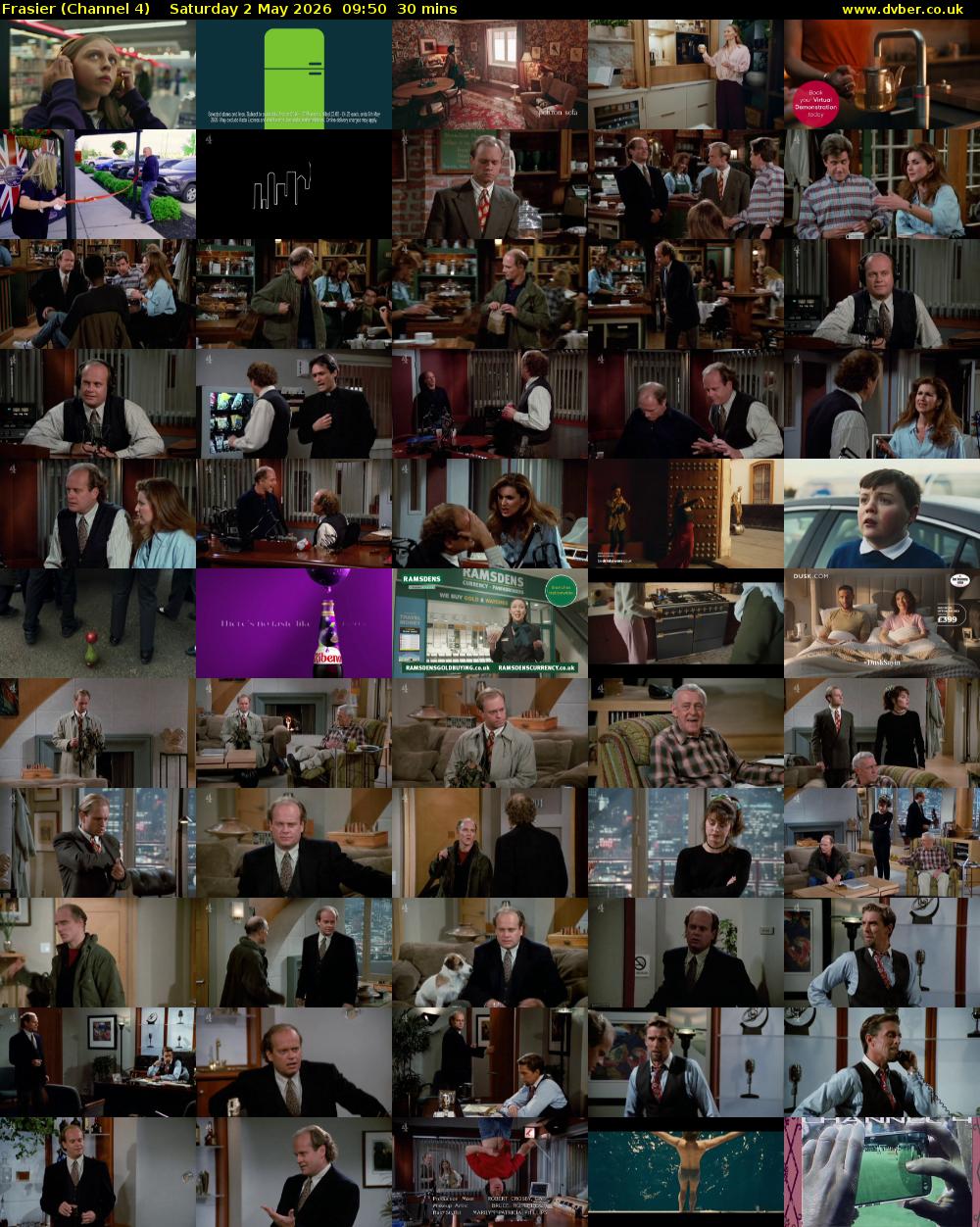 Frasier (Channel 4) Saturday 2 May 2026 09:50 - 10:20