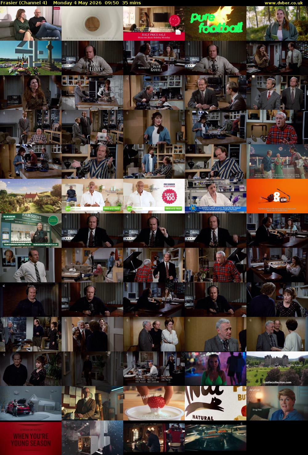 Frasier (Channel 4) Monday 4 May 2026 09:50 - 10:25
