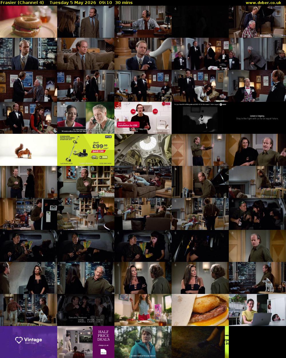 Frasier (Channel 4) Tuesday 5 May 2026 09:10 - 09:40