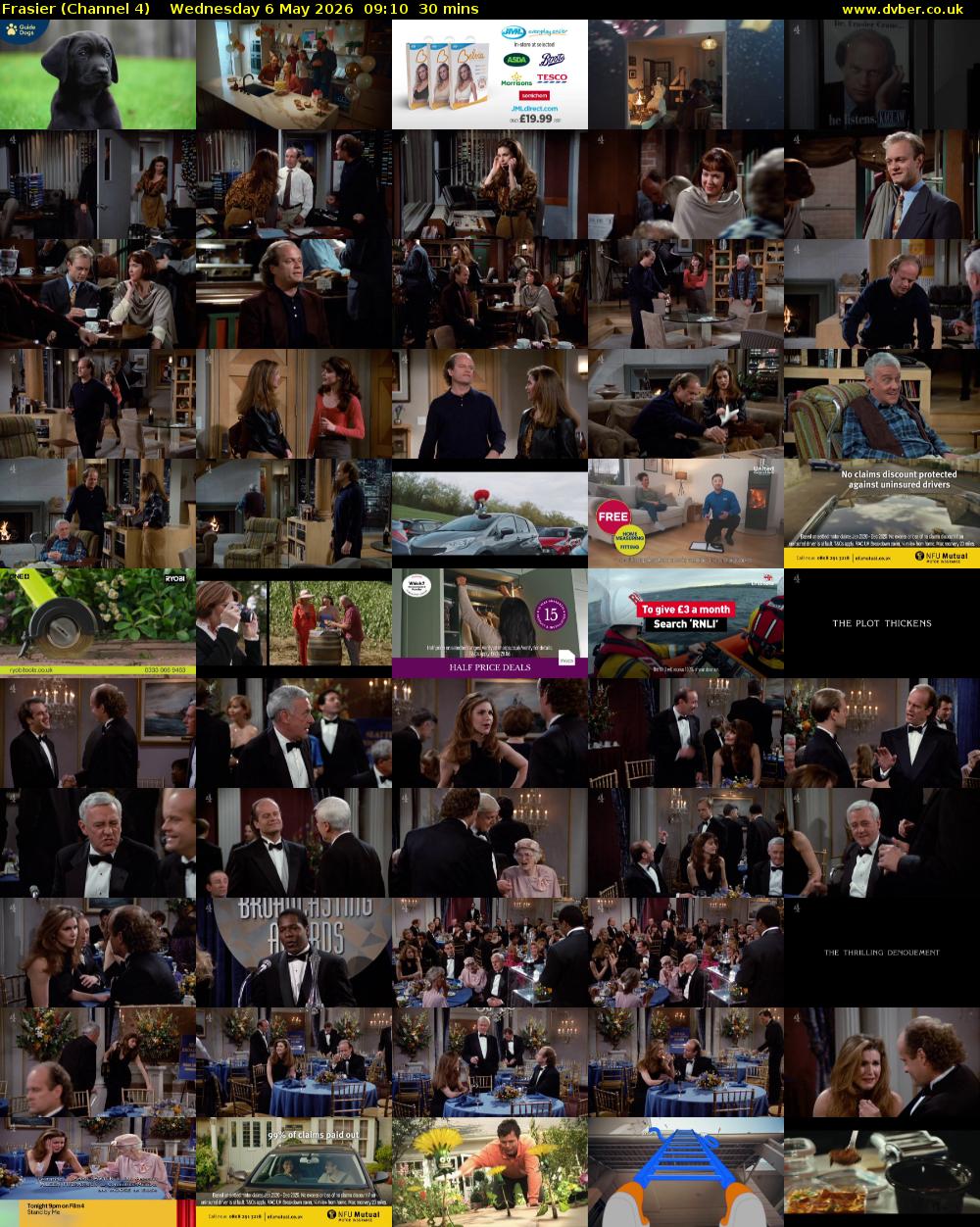 Frasier (Channel 4) Wednesday 6 May 2026 09:10 - 09:40