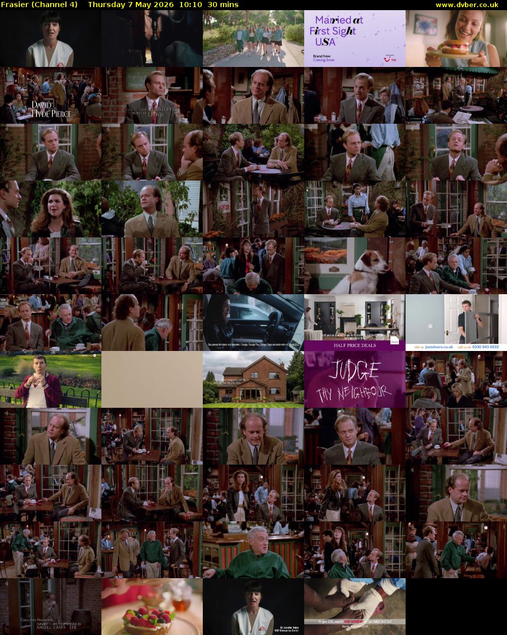 Frasier (Channel 4) Thursday 7 May 2026 10:10 - 10:40