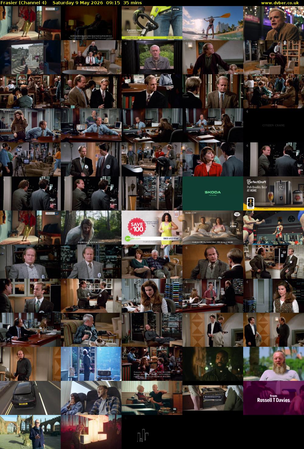 Frasier (Channel 4) Saturday 9 May 2026 09:15 - 09:50