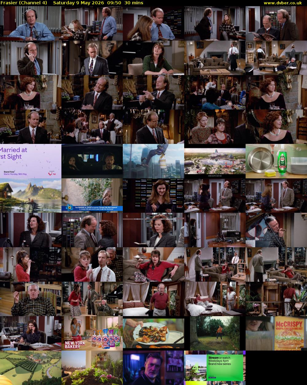 Frasier (Channel 4) Saturday 9 May 2026 09:50 - 10:20