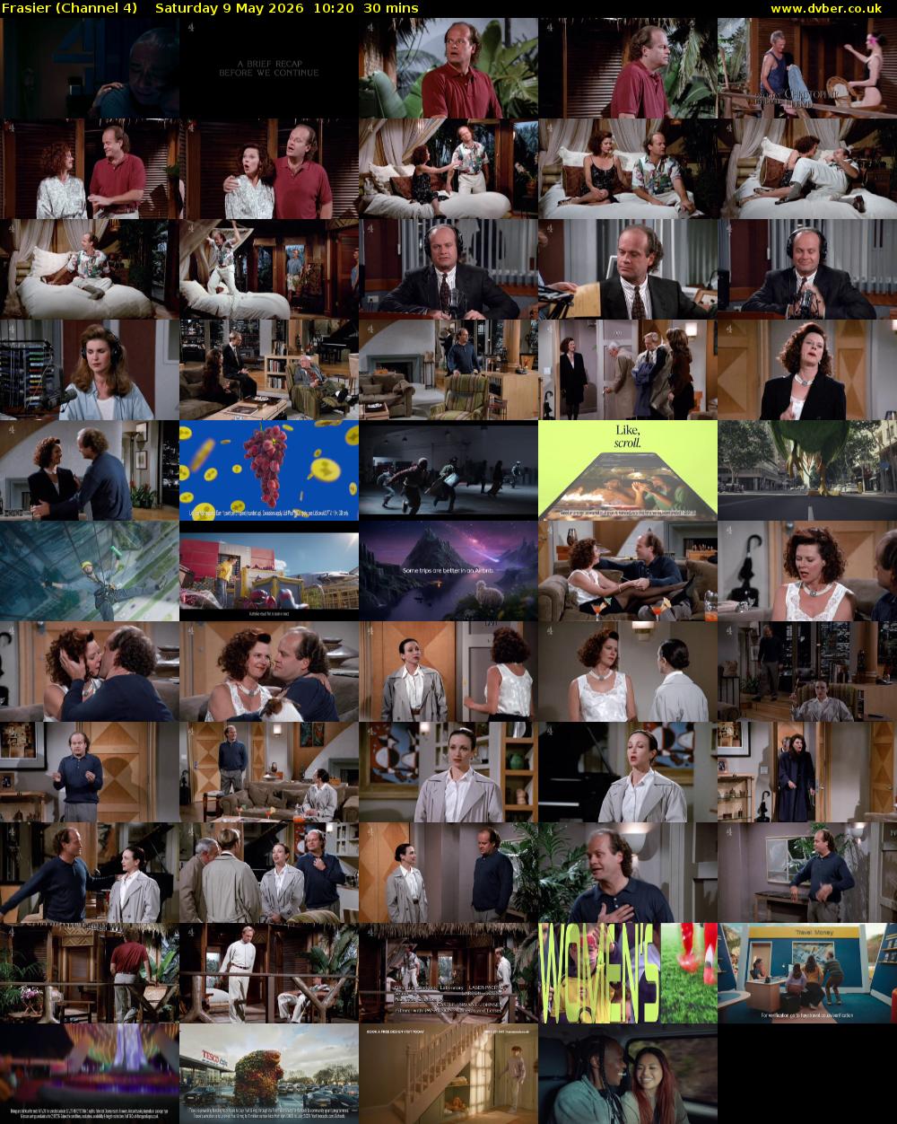 Frasier (Channel 4) Saturday 9 May 2026 10:20 - 10:50