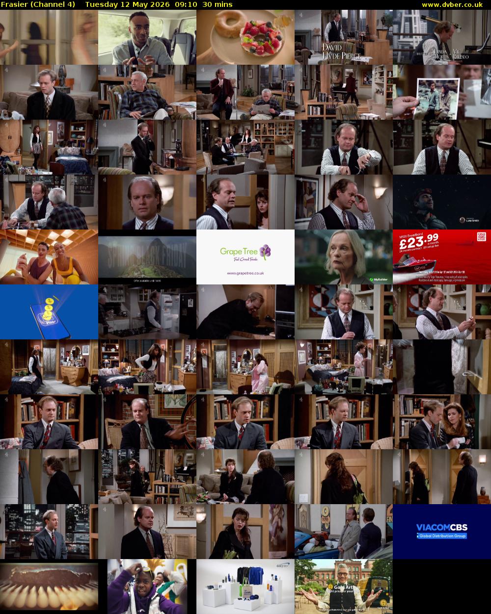 Frasier (Channel 4) Tuesday 12 May 2026 09:10 - 09:40