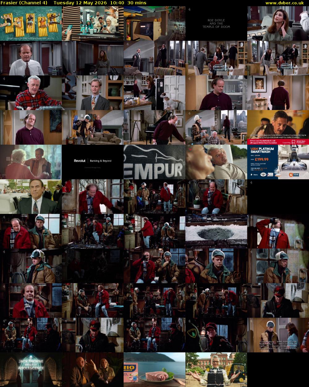 Frasier (Channel 4) Tuesday 12 May 2026 10:40 - 11:10
