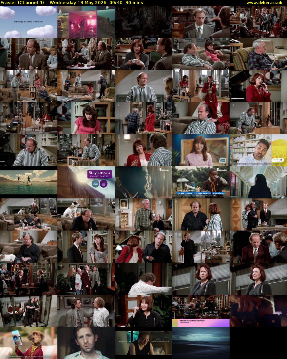 Frasier (Channel 4) Wednesday 13 May 2026 09:40 - 10:10