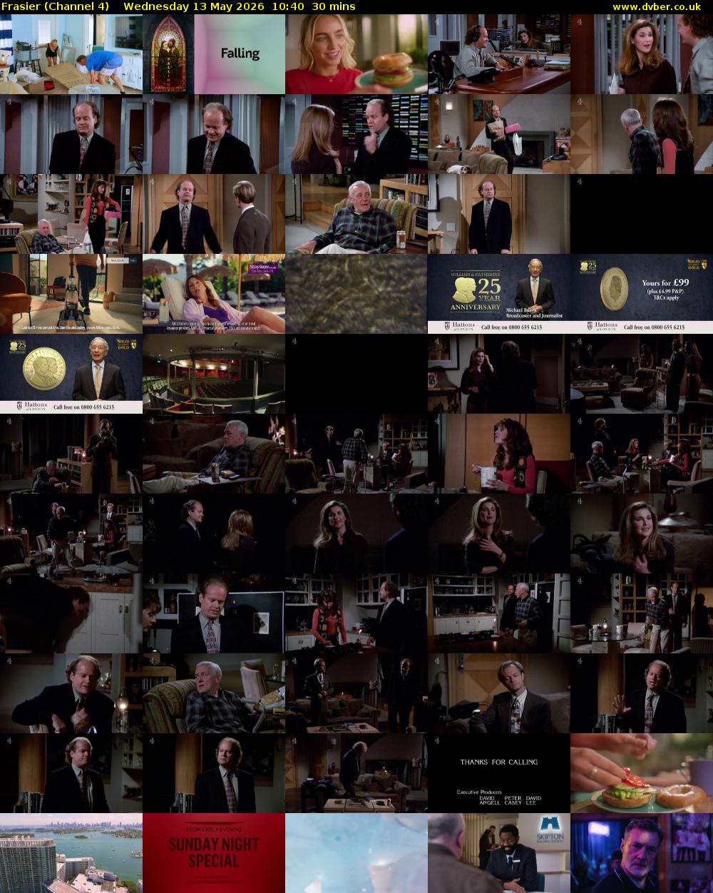 Frasier (Channel 4) Wednesday 13 May 2026 10:40 - 11:10
