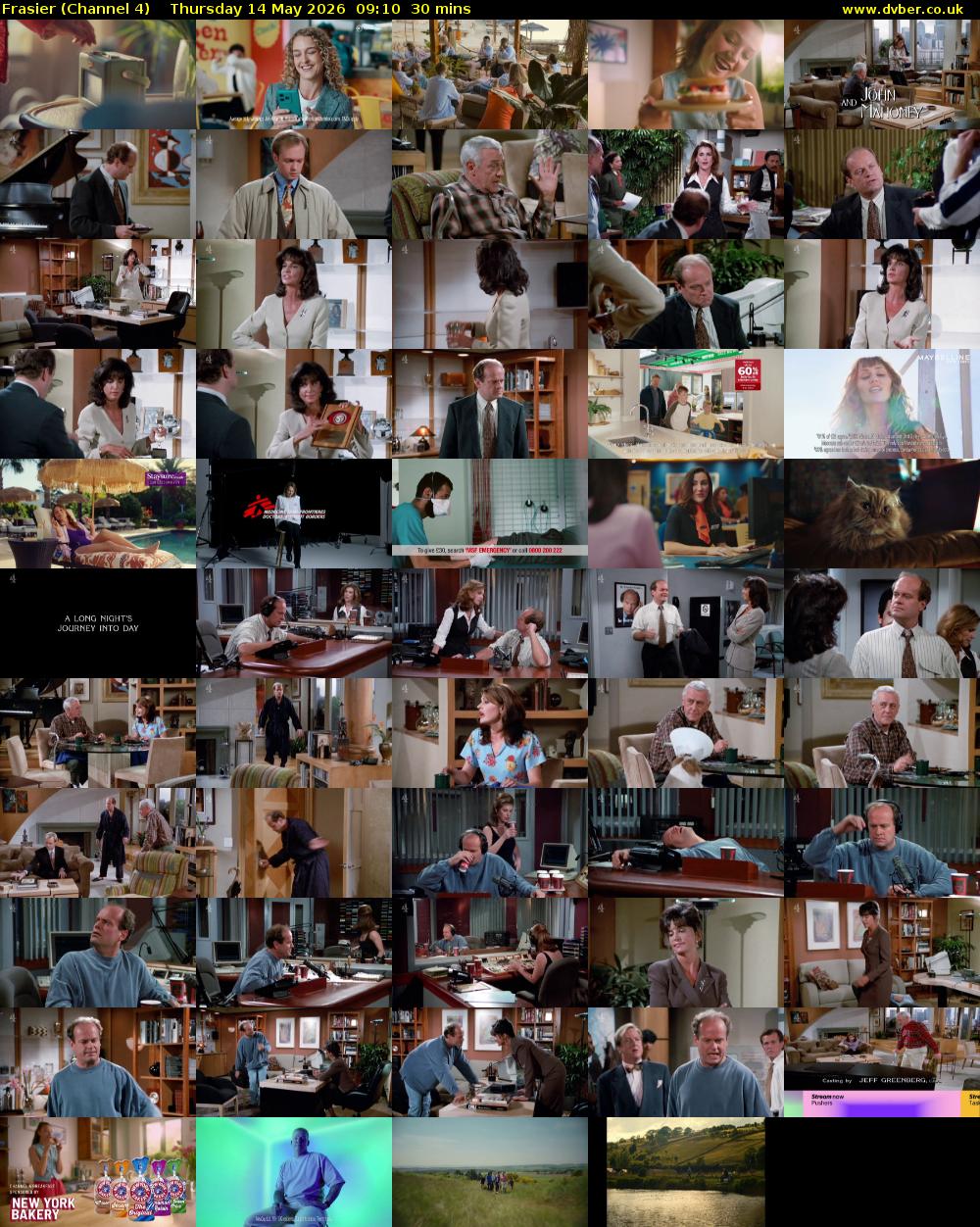 Frasier (Channel 4) Thursday 14 May 2026 09:10 - 09:40