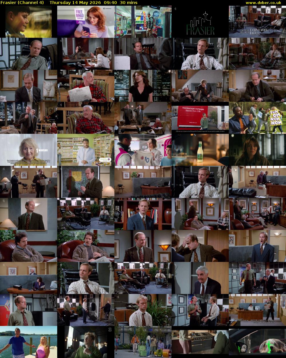 Frasier (Channel 4) Thursday 14 May 2026 09:40 - 10:10