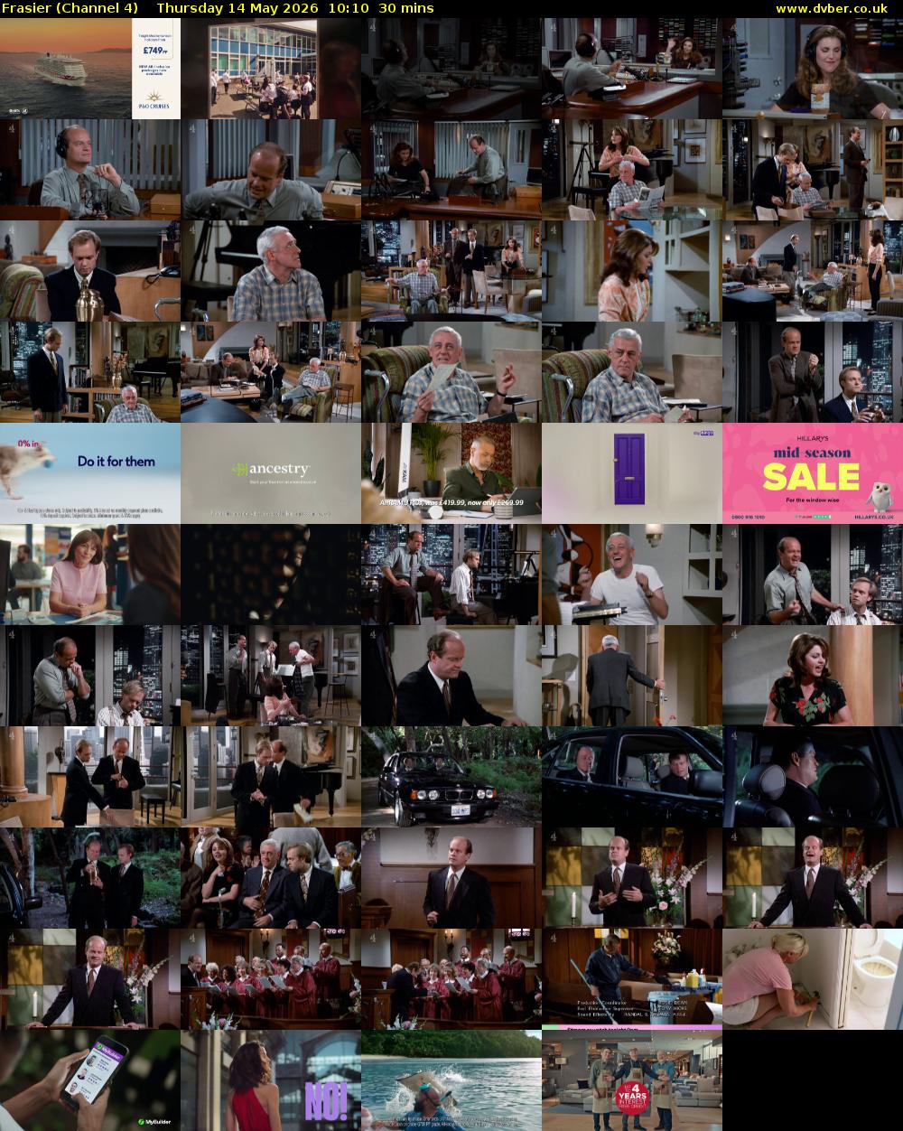 Frasier (Channel 4) Thursday 14 May 2026 10:10 - 10:40