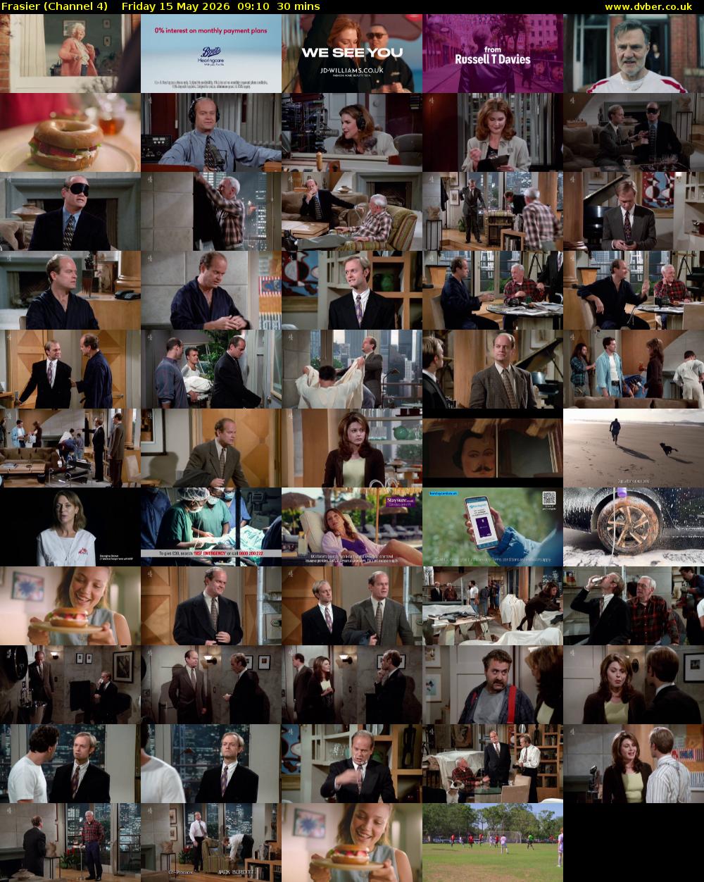 Frasier (Channel 4) Friday 15 May 2026 09:10 - 09:40