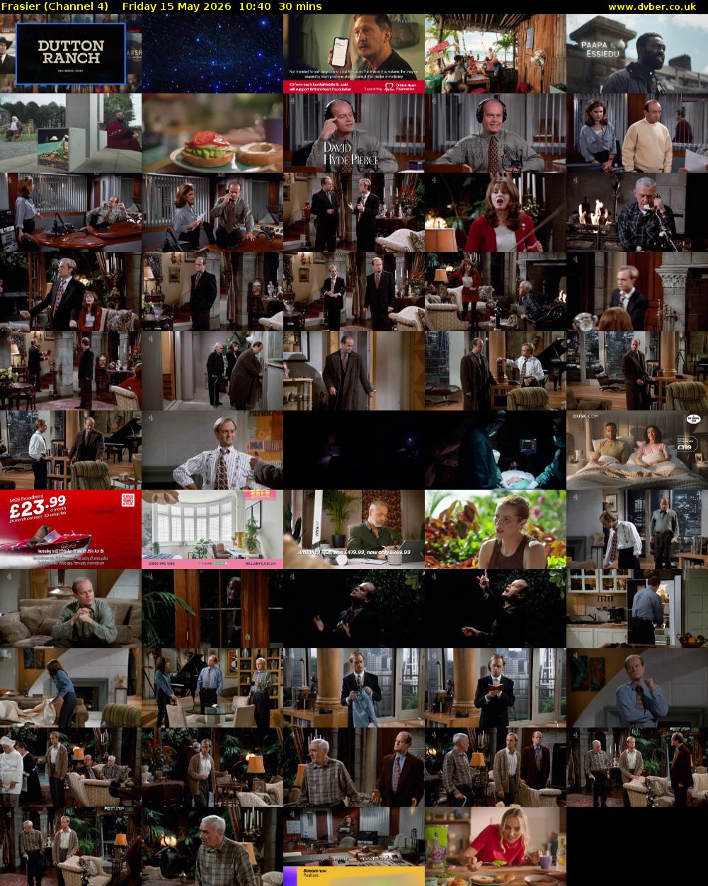 Frasier (Channel 4) Friday 15 May 2026 10:40 - 11:10
