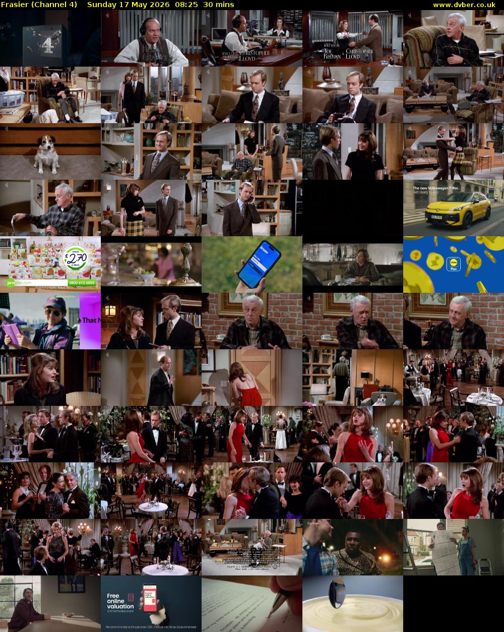 Frasier (Channel 4) Sunday 17 May 2026 08:25 - 08:55