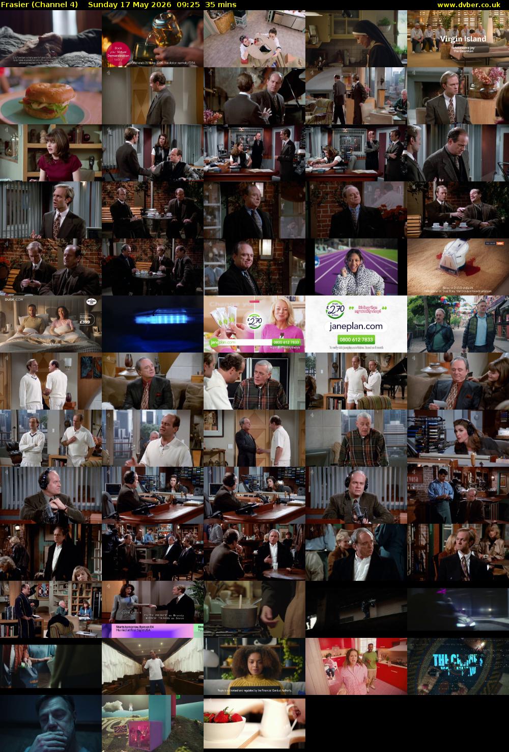 Frasier (Channel 4) Sunday 17 May 2026 09:25 - 10:00