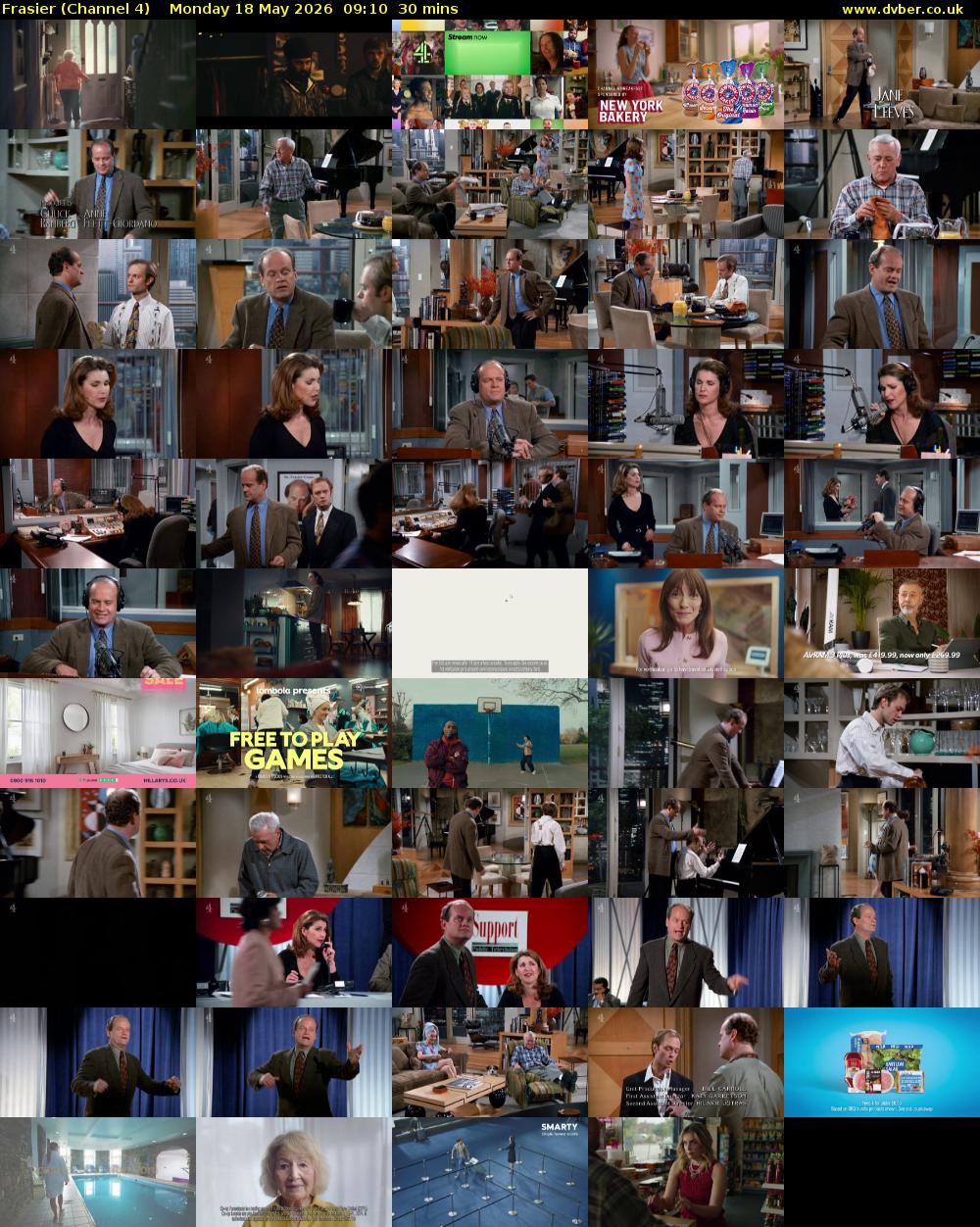 Frasier (Channel 4) Monday 18 May 2026 09:10 - 09:40