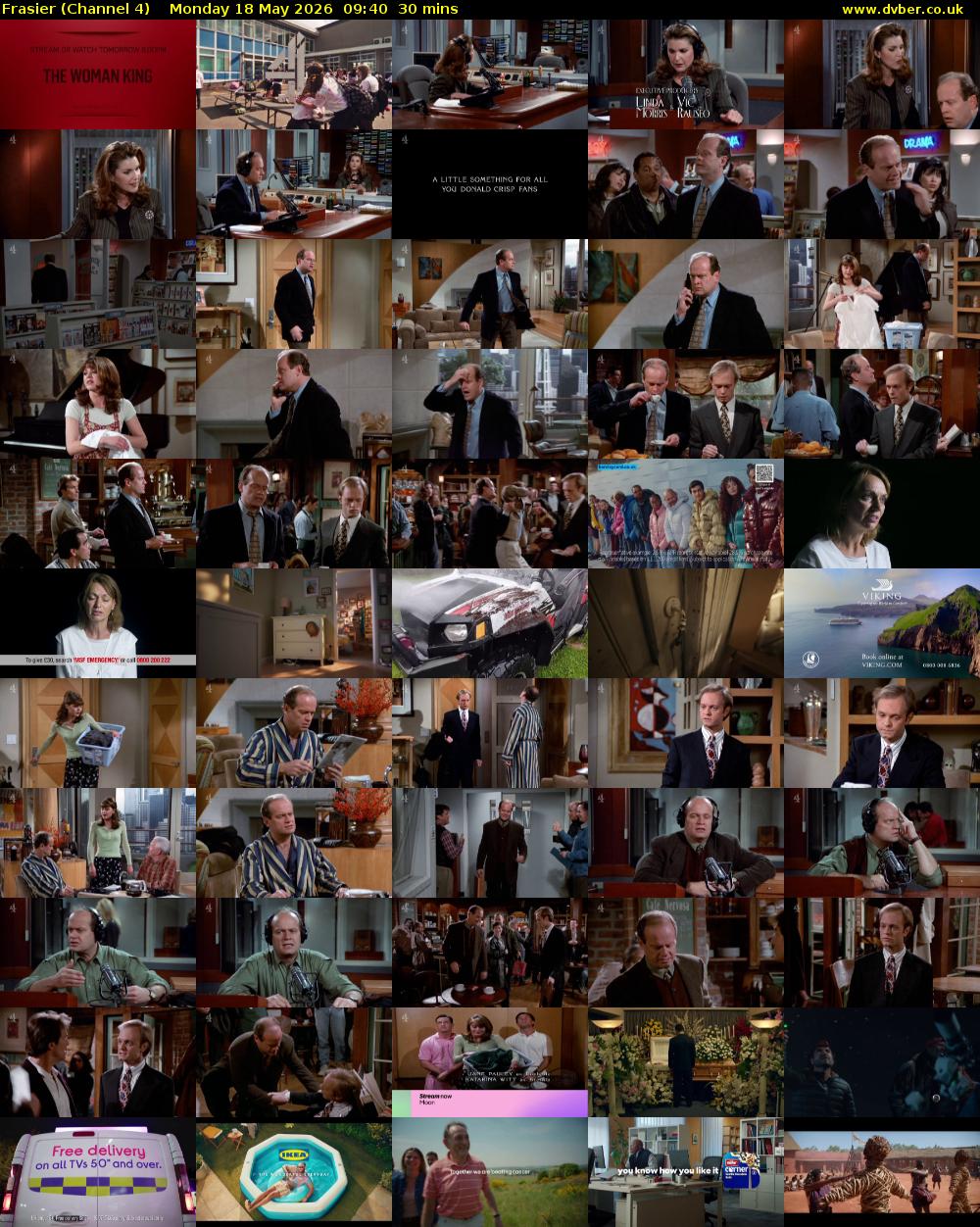 Frasier (Channel 4) Monday 18 May 2026 09:40 - 10:10