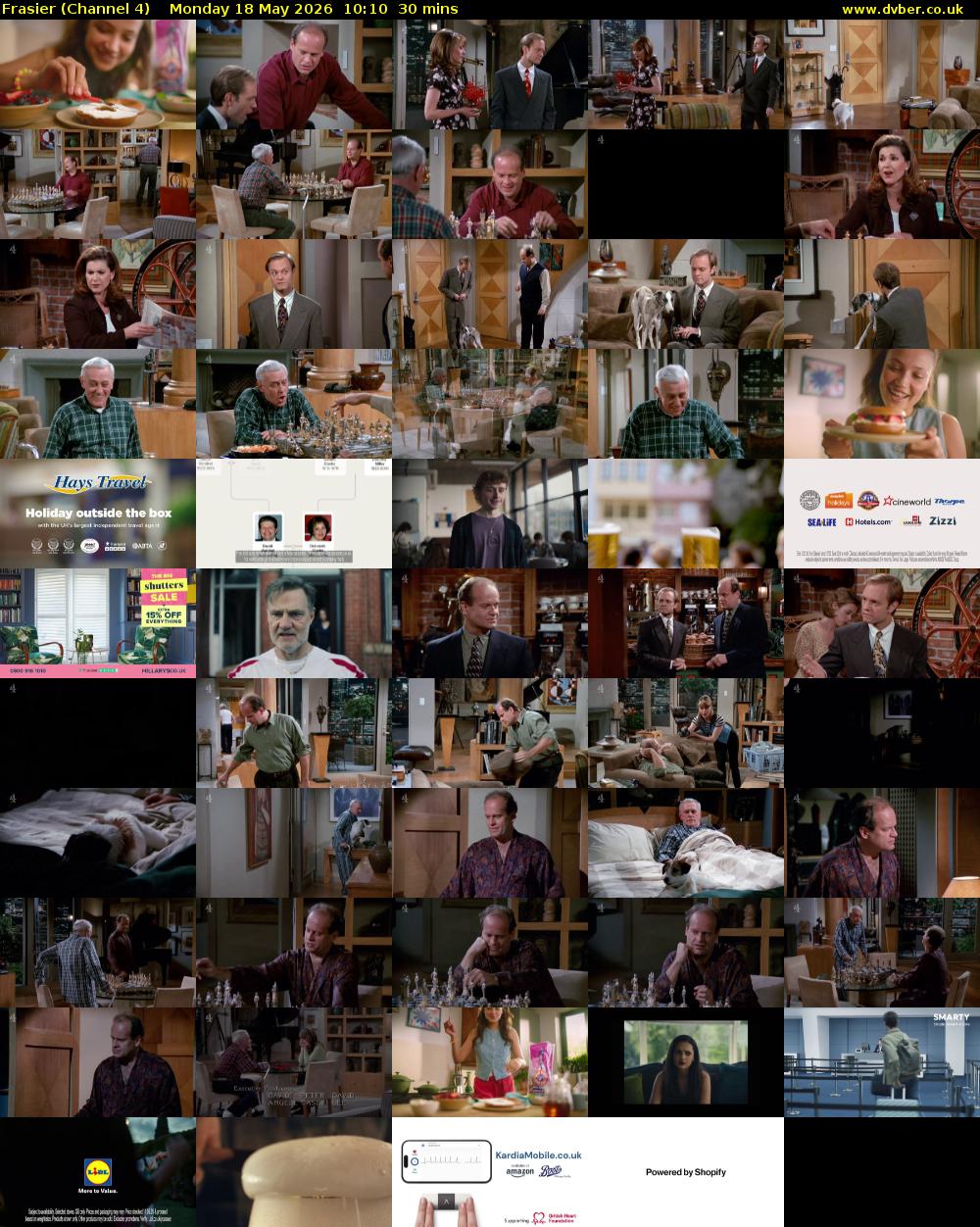 Frasier (Channel 4) Monday 18 May 2026 10:10 - 10:40