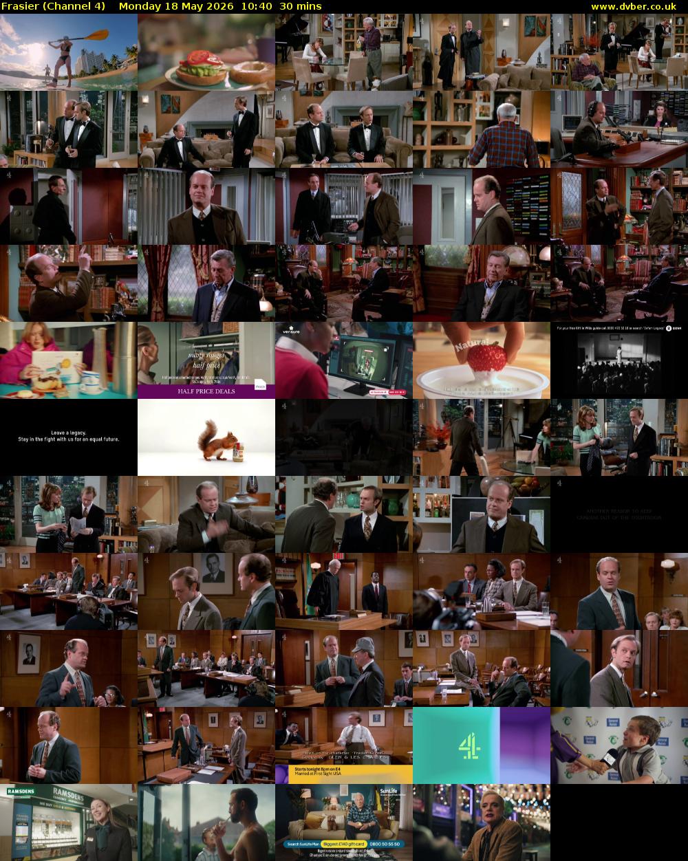 Frasier (Channel 4) Monday 18 May 2026 10:40 - 11:10
