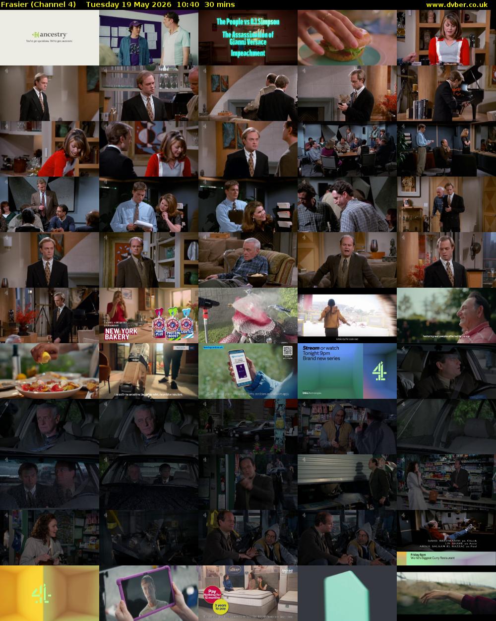 Frasier (Channel 4) Tuesday 19 May 2026 10:40 - 11:10