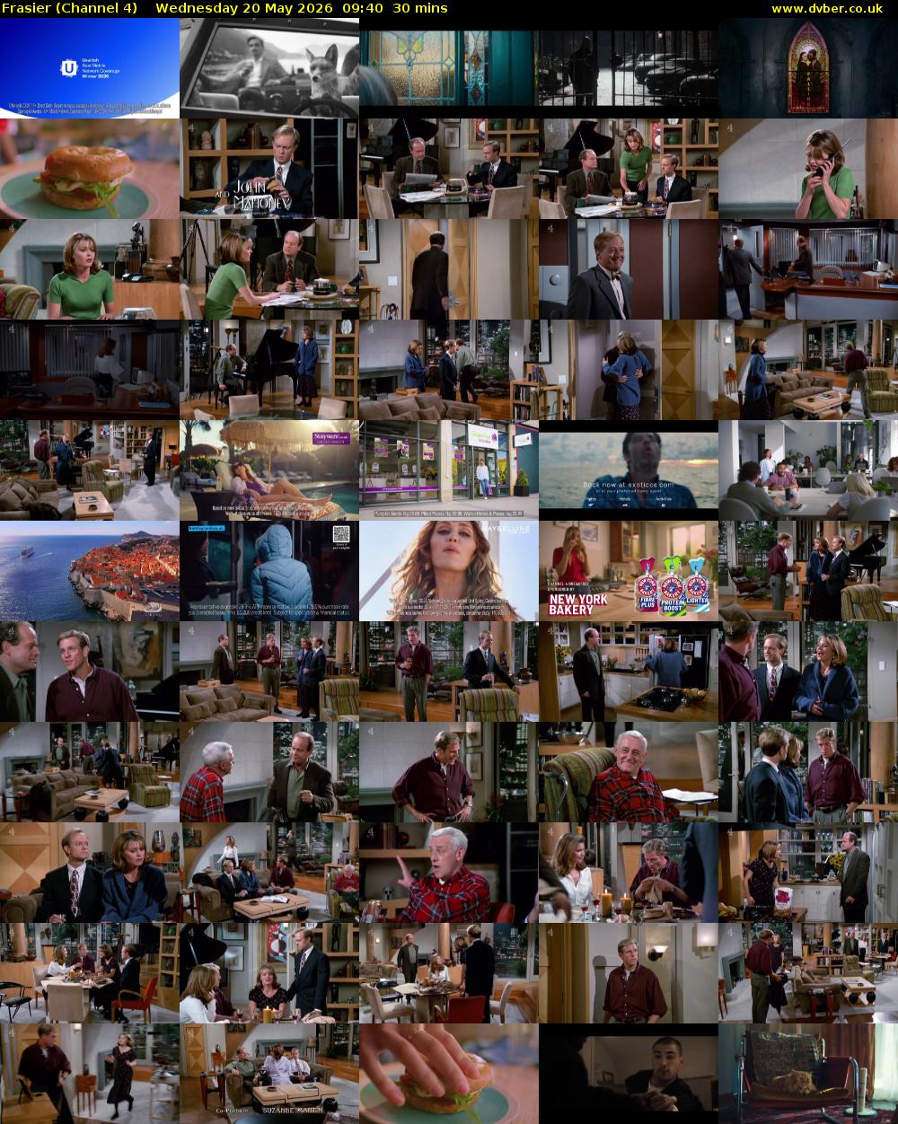 Frasier (Channel 4) Wednesday 20 May 2026 09:40 - 10:10