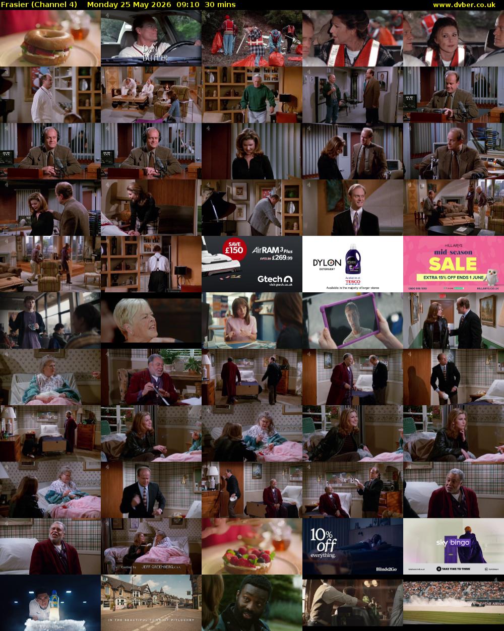 Frasier (Channel 4) Monday 25 May 2026 09:10 - 09:40