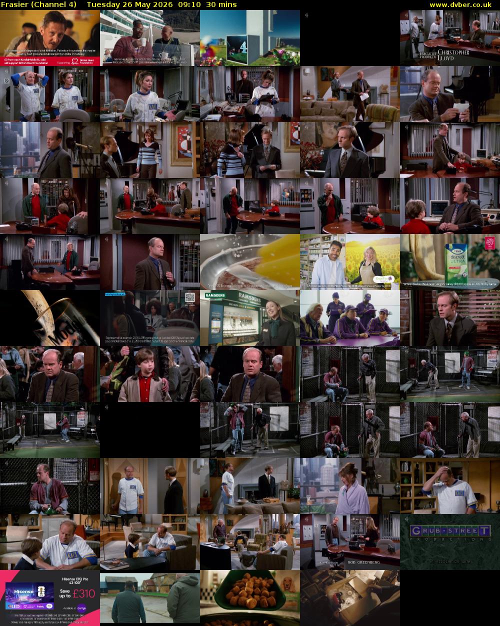 Frasier (Channel 4) Tuesday 26 May 2026 09:10 - 09:40