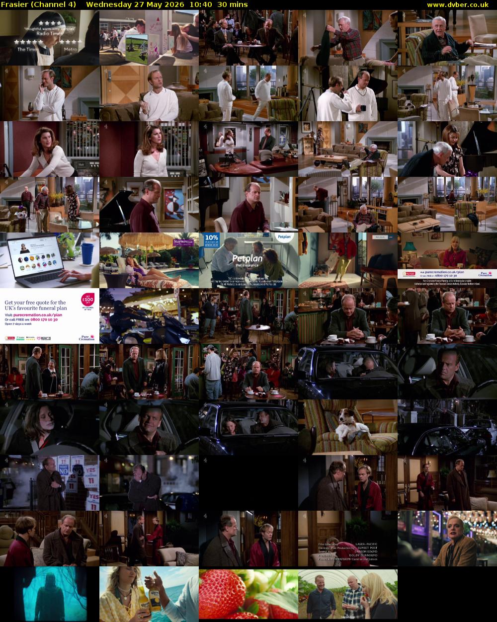 Frasier (Channel 4) Wednesday 27 May 2026 10:40 - 11:10