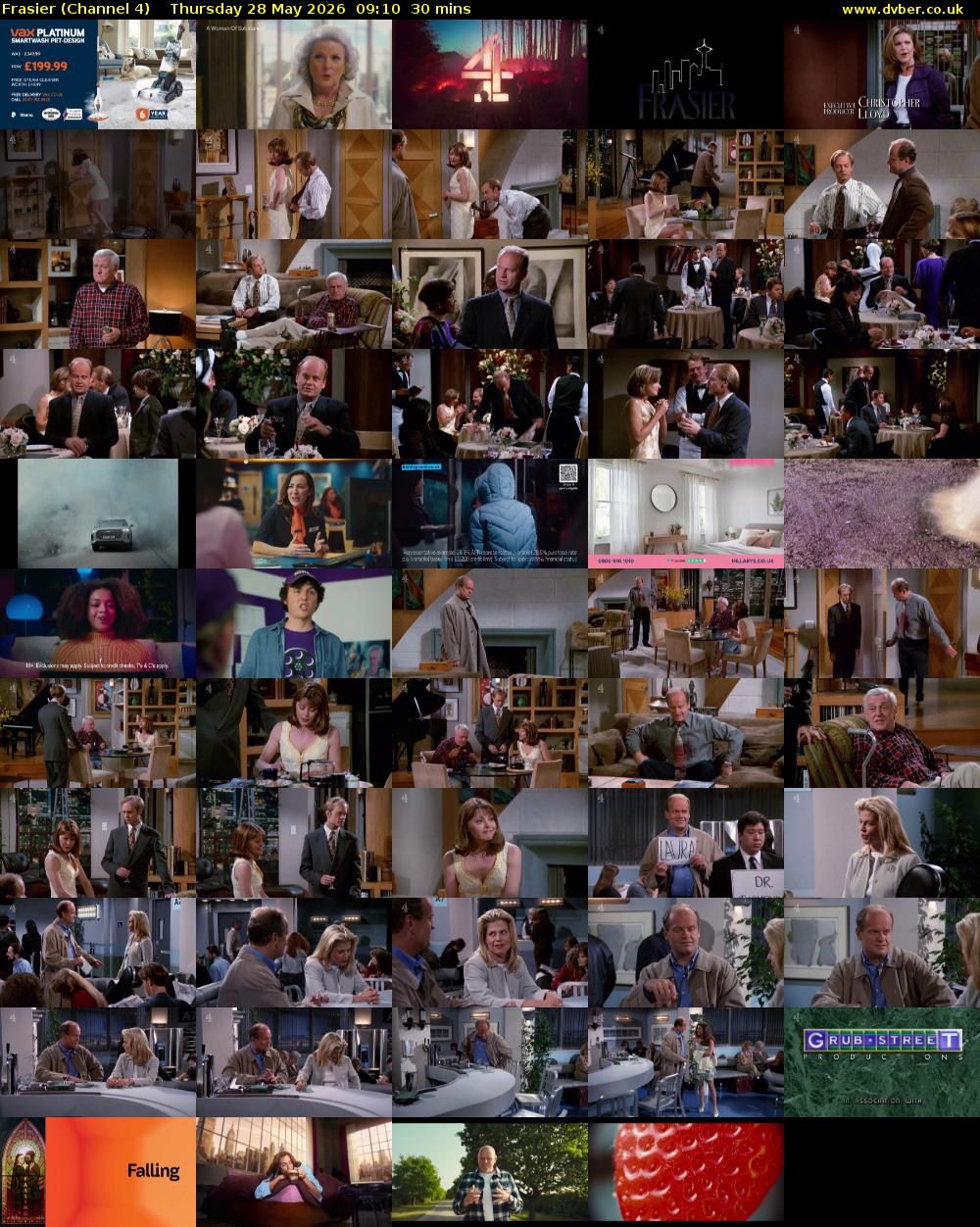 Frasier (Channel 4) Thursday 28 May 2026 09:10 - 09:40