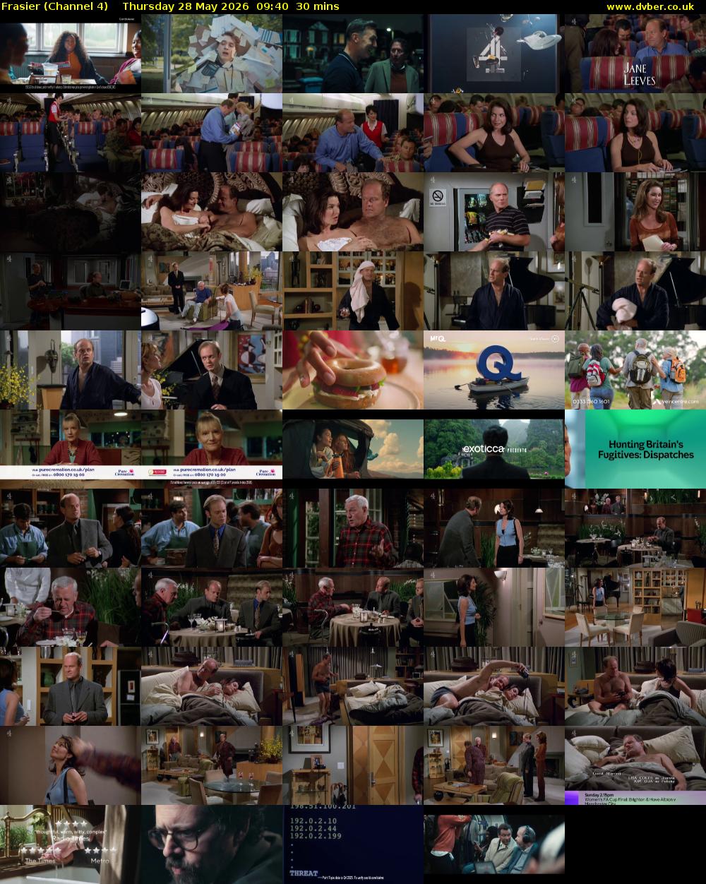 Frasier (Channel 4) Thursday 28 May 2026 09:40 - 10:10