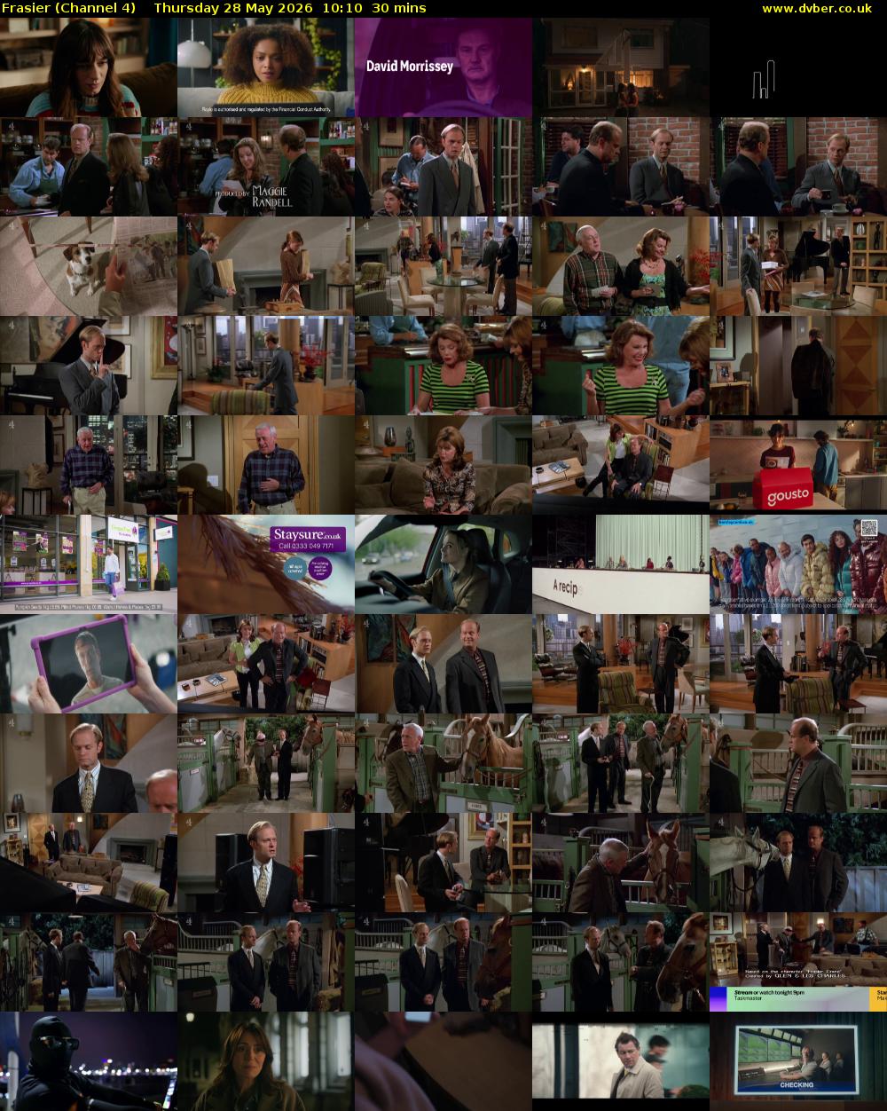Frasier (Channel 4) Thursday 28 May 2026 10:10 - 10:40
