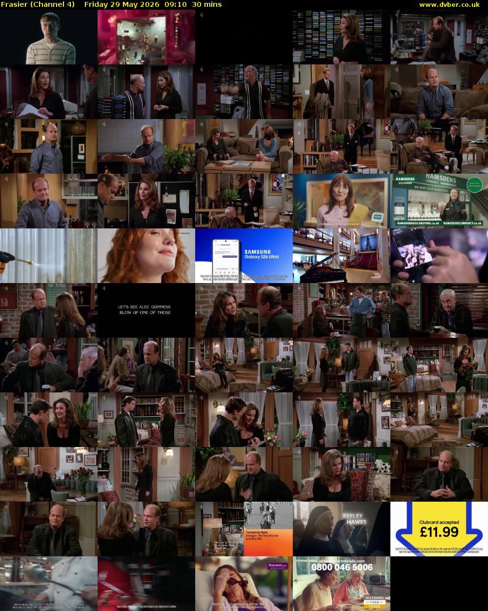 Frasier (Channel 4) Friday 29 May 2026 09:10 - 09:40
