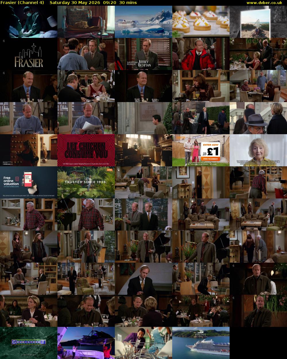Frasier (Channel 4) Saturday 30 May 2026 09:20 - 09:50