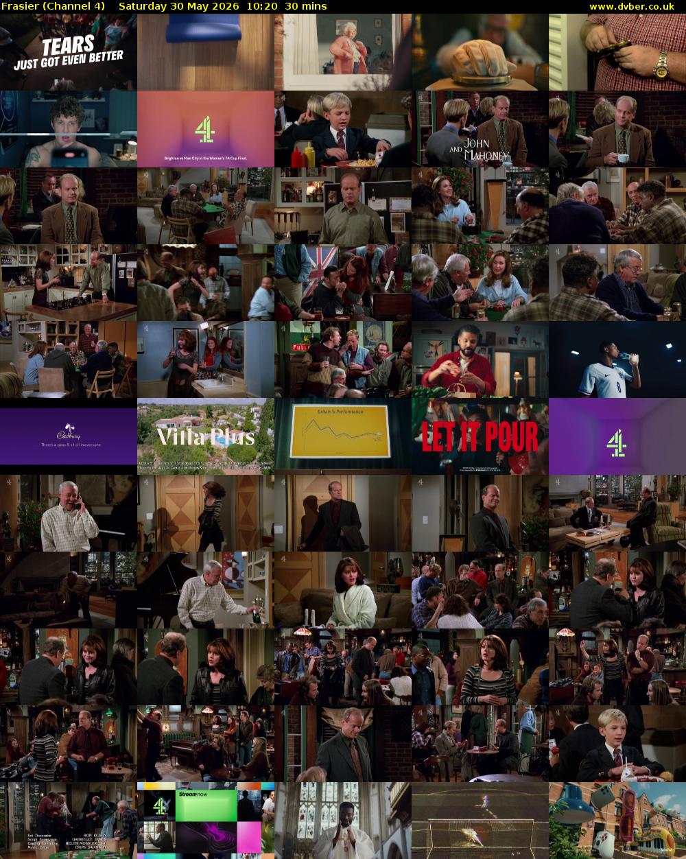 Frasier (Channel 4) Saturday 30 May 2026 10:20 - 10:50