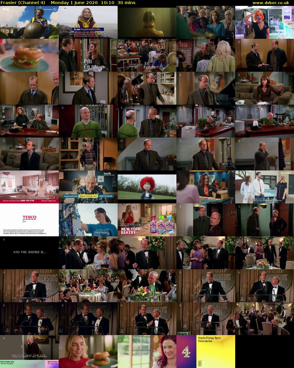 Frasier (Channel 4) Monday 1 June 2026 10:10 - 10:40