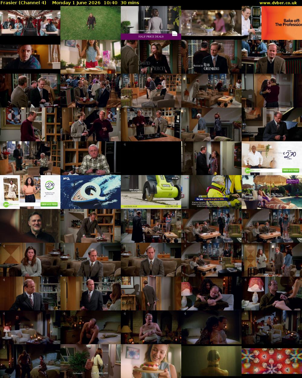 Frasier (Channel 4) Monday 1 June 2026 10:40 - 11:10