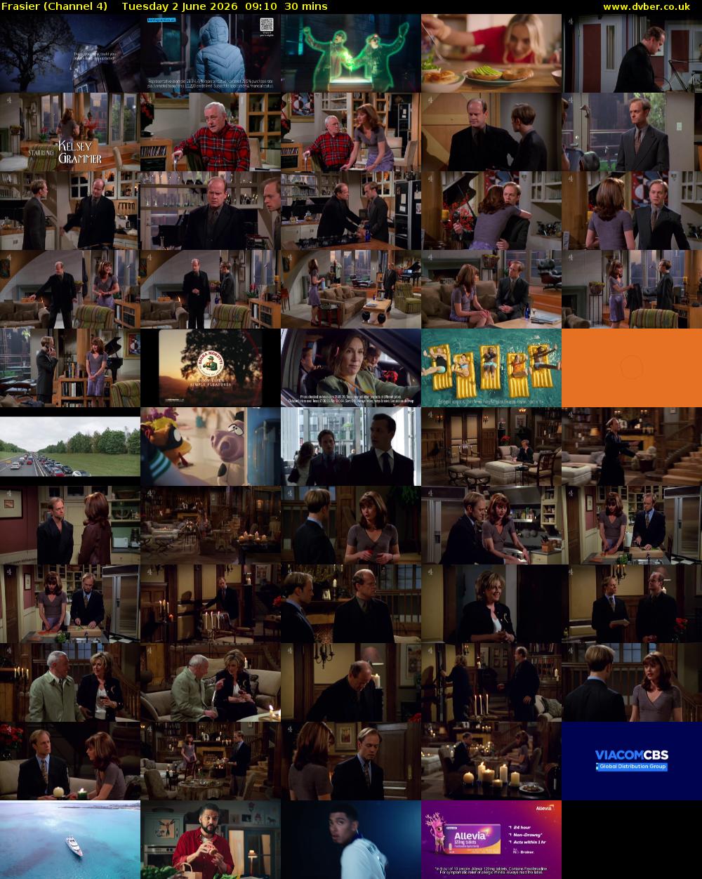 Frasier (Channel 4) Tuesday 2 June 2026 09:10 - 09:40
