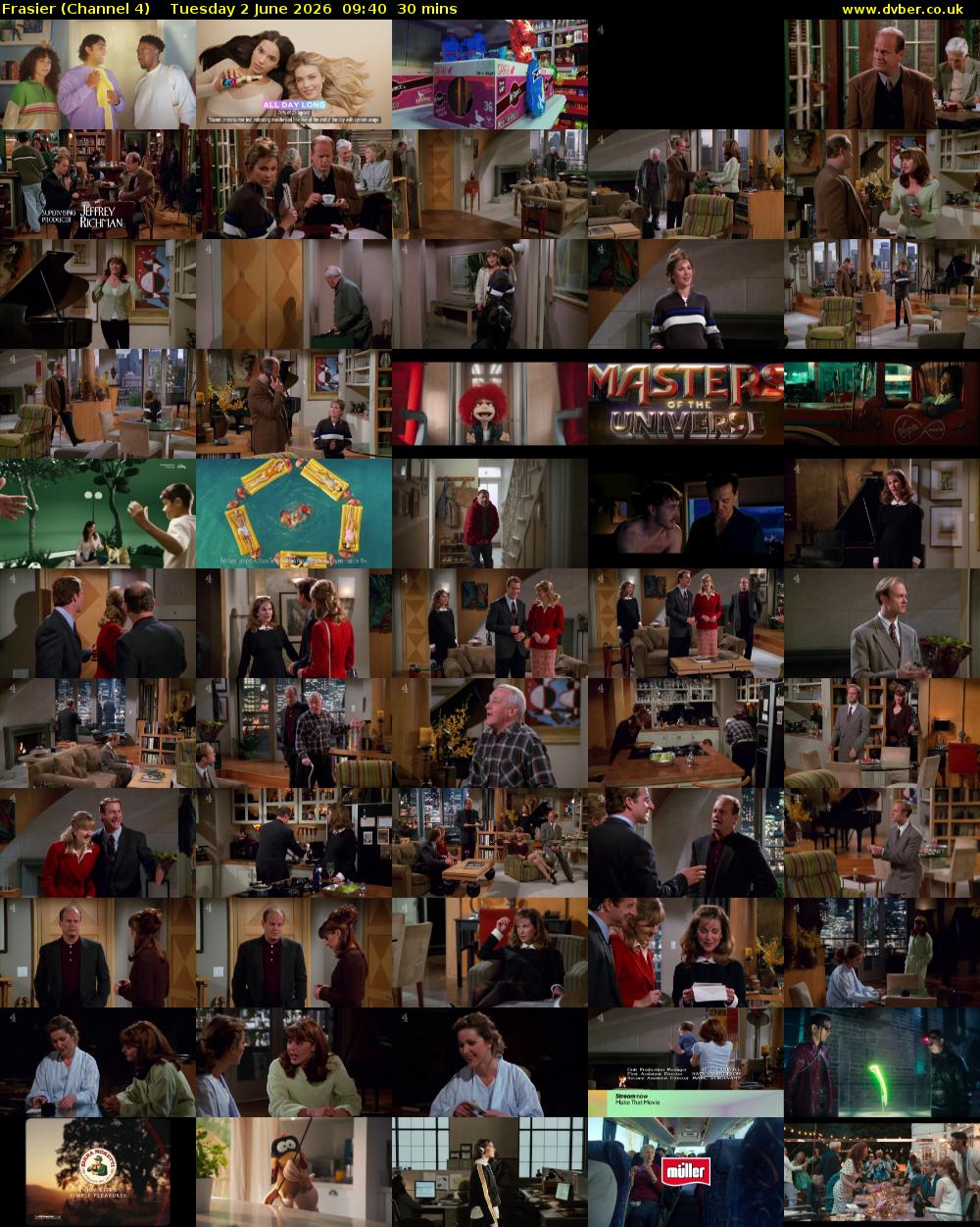Frasier (Channel 4) Tuesday 2 June 2026 09:40 - 10:10