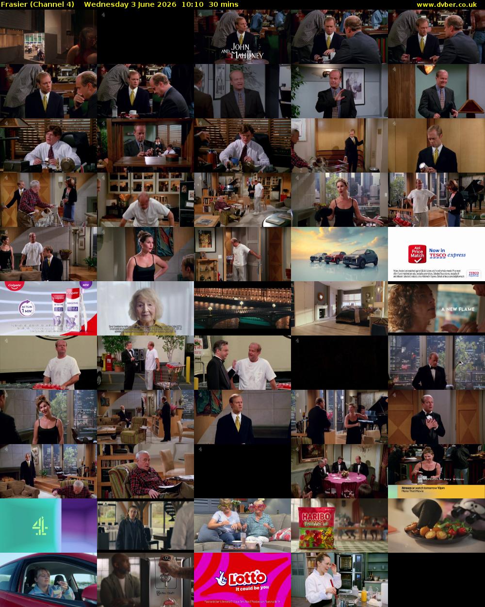 Frasier (Channel 4) Wednesday 3 June 2026 10:10 - 10:40