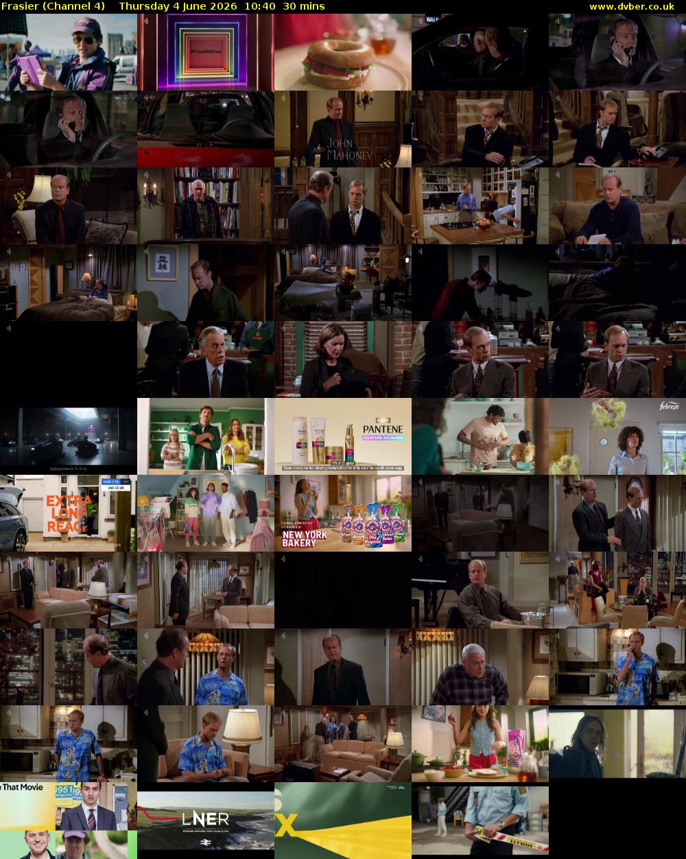 Frasier (Channel 4) Thursday 4 June 2026 10:40 - 11:10