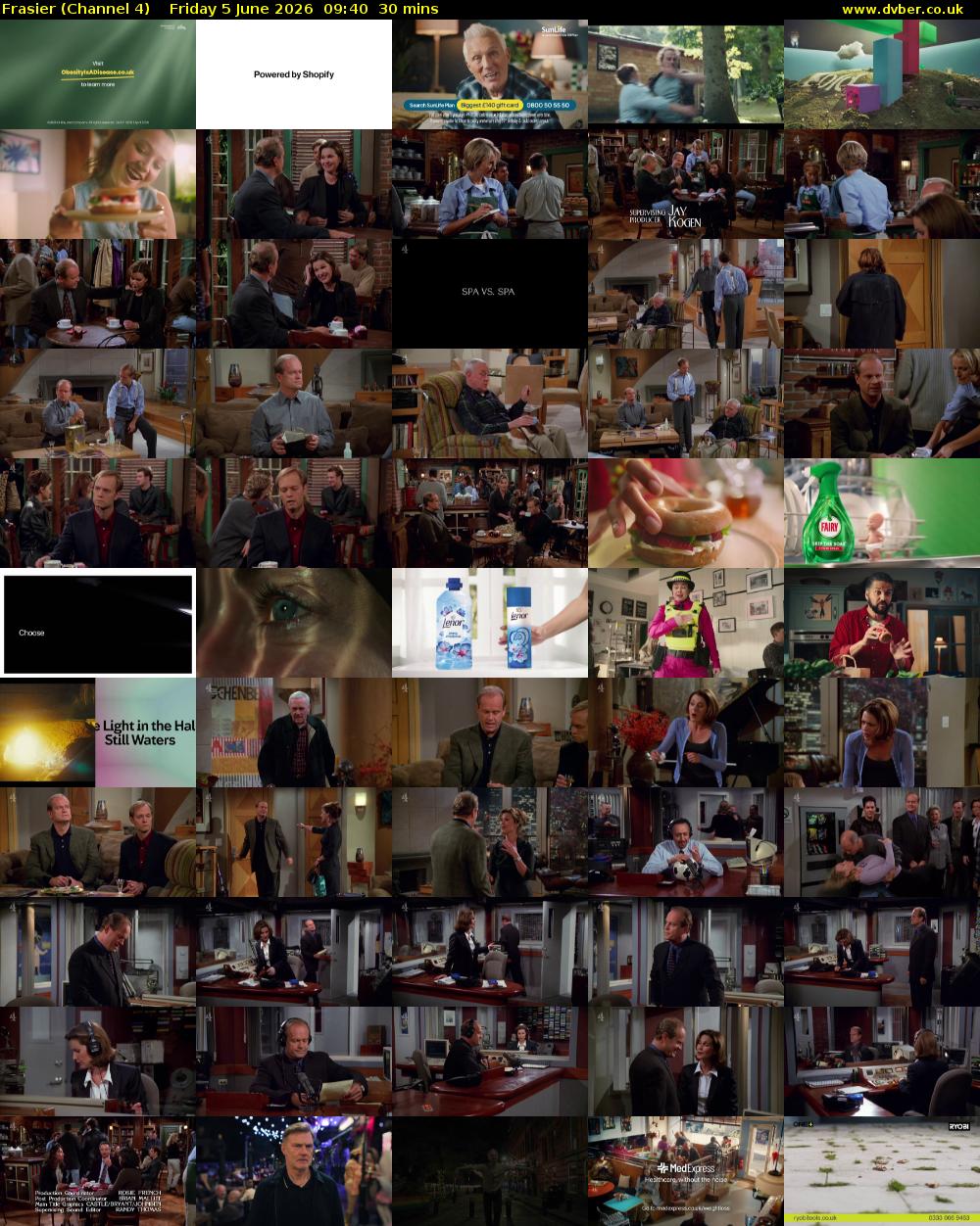 Frasier (Channel 4) Friday 5 June 2026 09:40 - 10:10