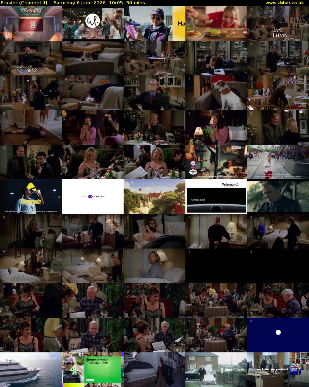 Frasier (Channel 4) Saturday 6 June 2026 10:05 - 10:35