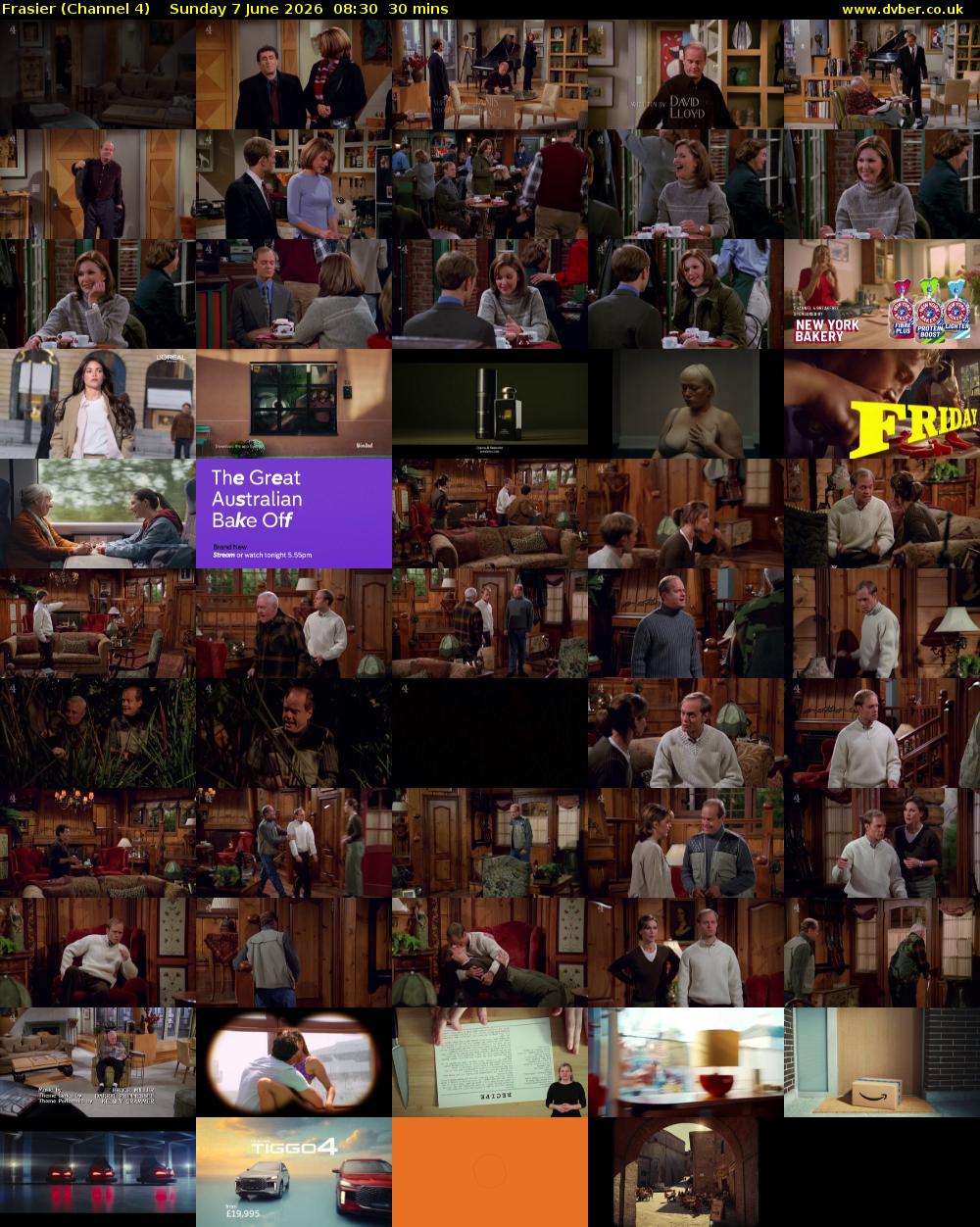 Frasier (Channel 4) Sunday 7 June 2026 08:30 - 09:00