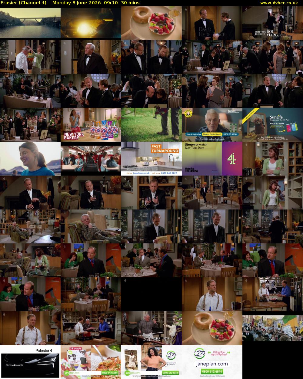 Frasier (Channel 4) Monday 8 June 2026 09:10 - 09:40