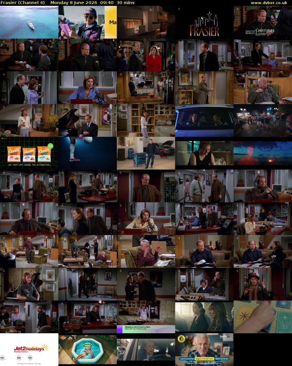 Frasier (Channel 4) Monday 8 June 2026 09:40 - 10:10